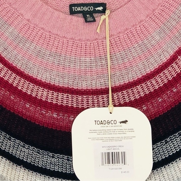 NWT Toad&Co Women’s Wool Blend Nordic Cazadero Crew Sweater in Light Ash size XL - Picture 5 of 9